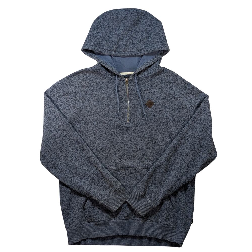 Vans 1/4 Zip Hoodie Mens L Blue Heather Pullover Off The Wall Casual Skate